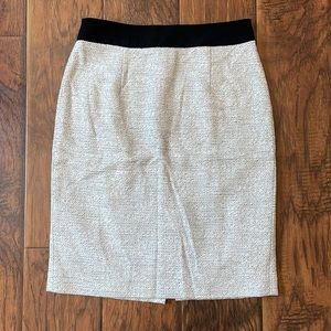 Banana republic white tweed pencil skirt